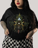 Pine Cone King Pattern Print Under the Moon Plus Size T-shirt