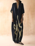 Golden Mystic Snakes Printed Loose Dress