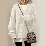 Cozy Round Neck Knitted Pullover Sweater