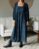 Navy Universe Print Cozy Smock Dress