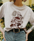 RES MUSHROOMS Printed Casual Oversized T-shirt