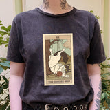 The Hanged Man Cat Tarot Print Casual Oversized Witchy T-shirt