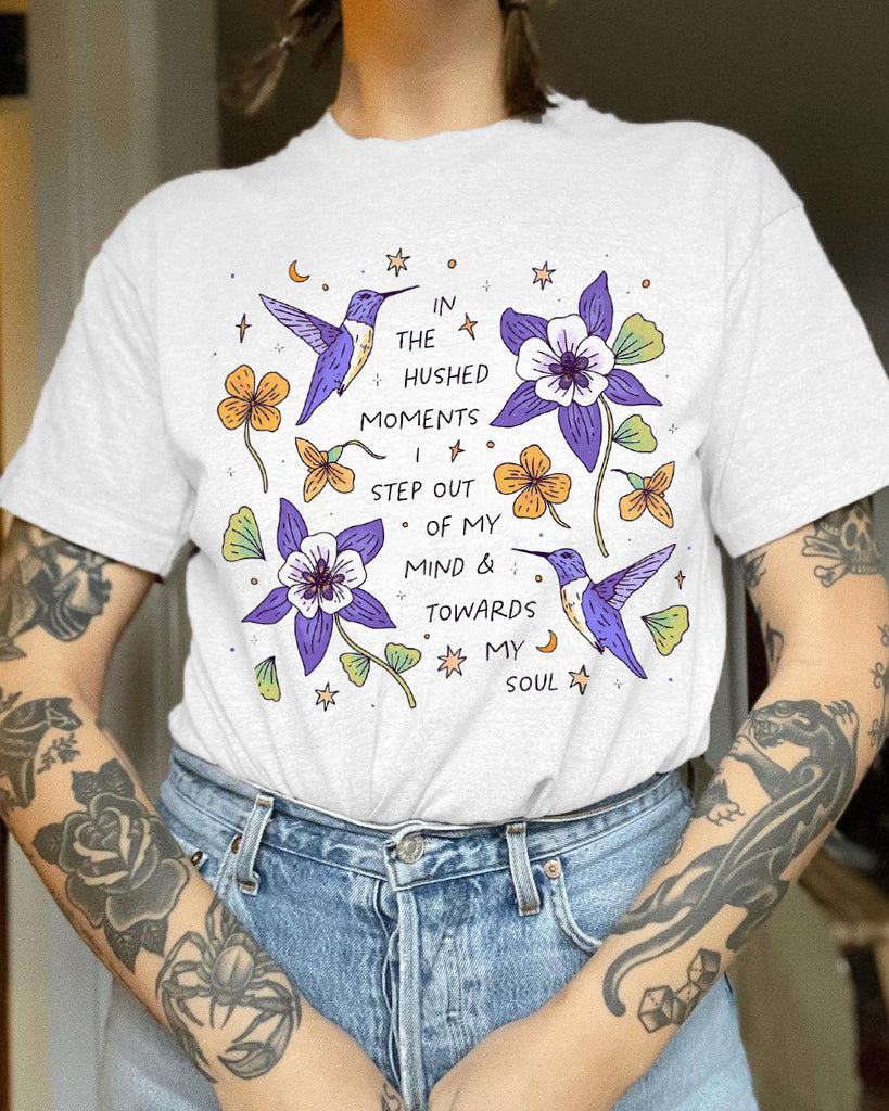 Fairy's Garden-Hummingbirds' blessing Printed Casual Oversized T-shirt