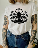 Lotus Leaves Goddess Printed Casual Oversized T-shirt