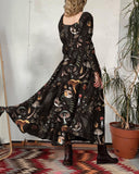 Mushrooms Fairyland Forest Printed Maxi Dress