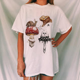 Snail and Mushroom Tour Printed Casual Oversized T-shirt