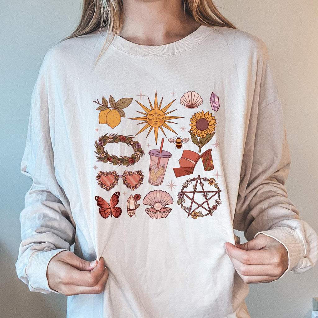 Magical Signs Printed Casual Sweatshirt