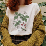 Fairy's Garden-Raspberries Printed Casual Oversized T-shirt