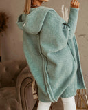 Long Sleeve Cozy Hooded Knitted Cardigan Sweater