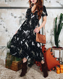 Black Whimsical Printed Piece