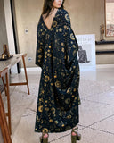 Mystic Solar Gilded Printed Kimono Maxi Dress