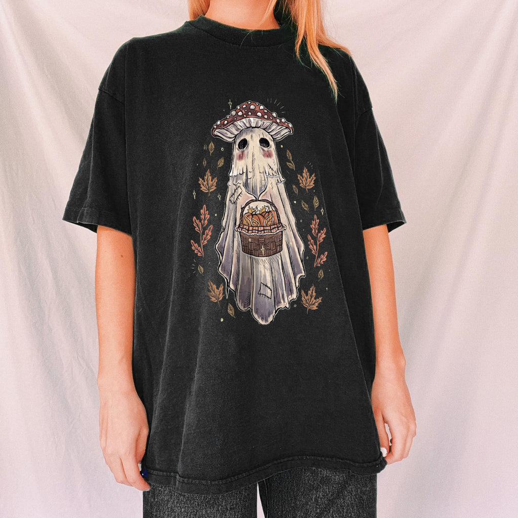 Mushroom Spooky Printed Casual Oversized T-shirt