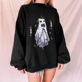 Halloween Witchy Spooky Printed Casual Sweatshirt