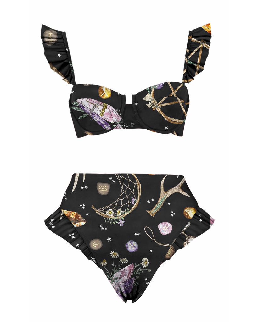 Magical Witch Things Printed Bikini Set