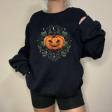 Halloween Pumpkin Printed Casual Sweatshirt