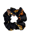 Black Butterflies Moths Printed Hand Made Scrunchie