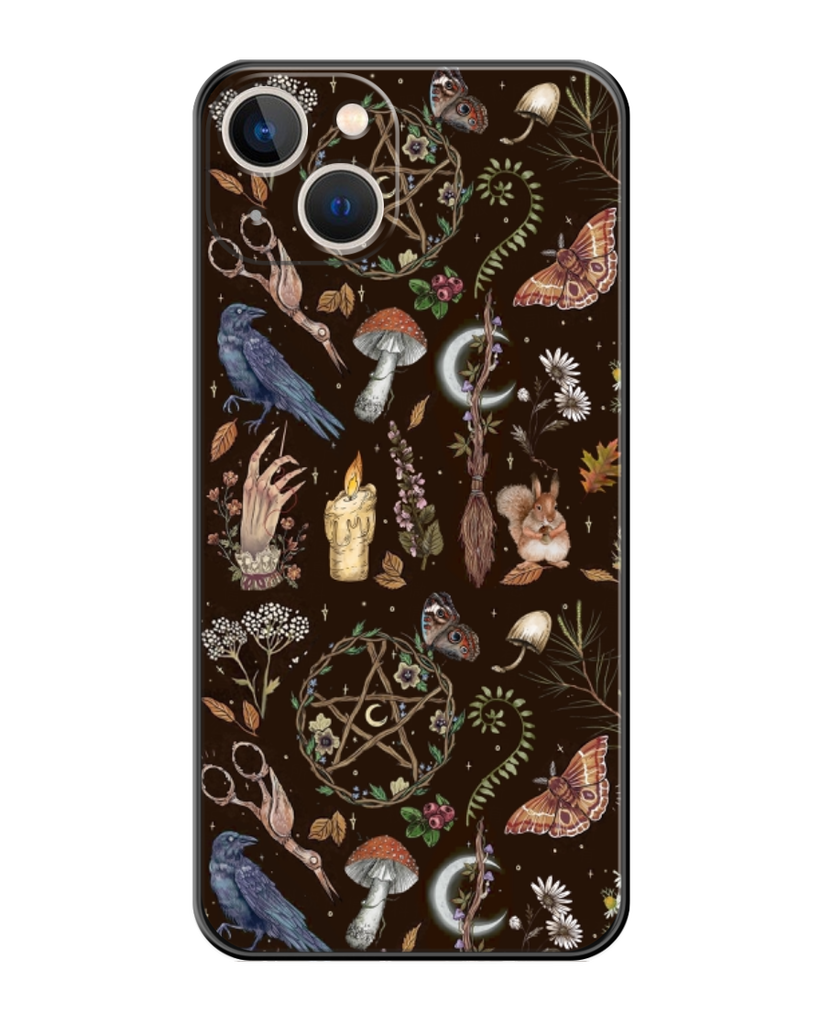 Dark Brown Magical Witch Vibe Print Phone Case