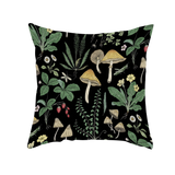 Yellow Mushrooms Plants Print Cushion