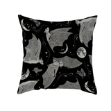 Dark Bat Print Cushion