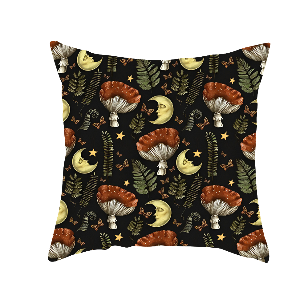 Forest Mushroom Lunar Print Cushion