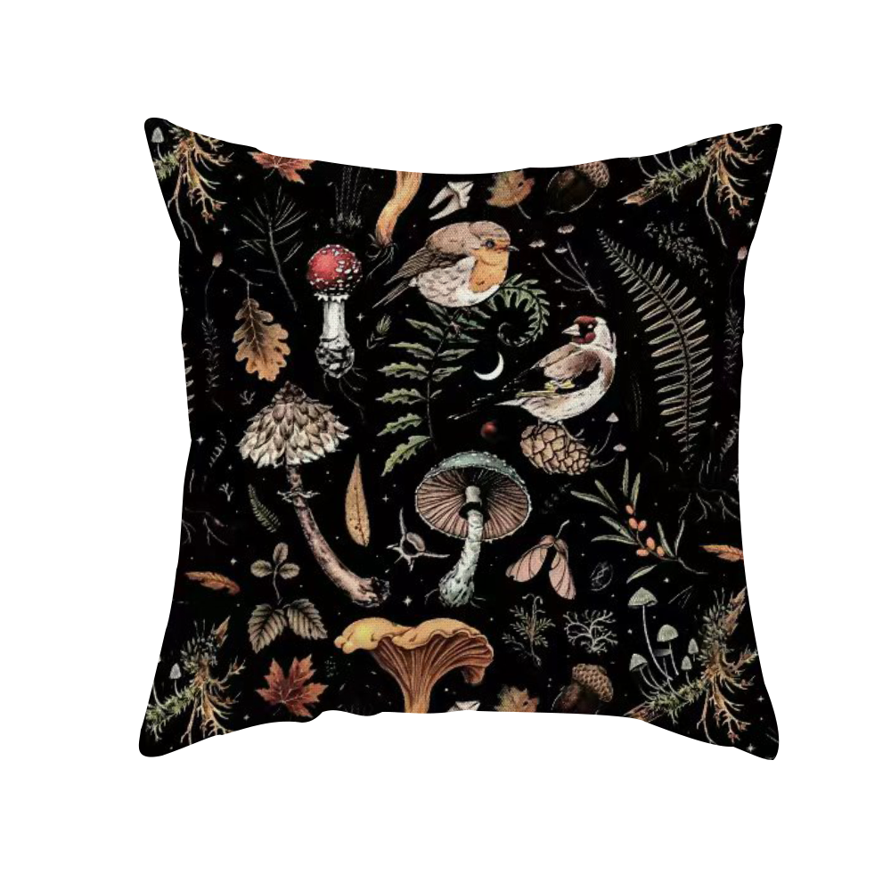 Mushrooms Fairyland Forest Print Cushion