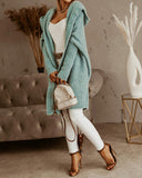 Long Sleeve Cozy Hooded Knitted Cardigan Sweater