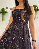 Luna Solar & Stars Printed Maxi Dress
