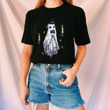 Halloween Witchy Spooky Printed Casual Oversized T-shirt