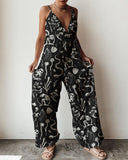 Fantastic Animal Skeleton Printed Jumpsuit