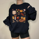 Hello Autumn Witchery Printed Casual Sweatshirt