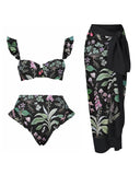 Wonderful Floral & Ferns Printed Bikini Set