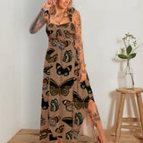 Fantastic Butterfly Printed Maxi Dress