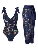 Mushrooms Moonnight Printed Halter One Piece