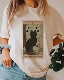 The High Priestess CAt Tarot Print Casual Oversized Witchy T-shirt