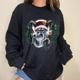 Santa Claus Devil Printed Casual Sweatshirt