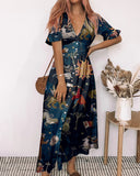 Mythical Print Button Up Maxi Dress