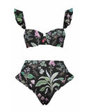 Wonderful Floral & Ferns Printed Bikini Set