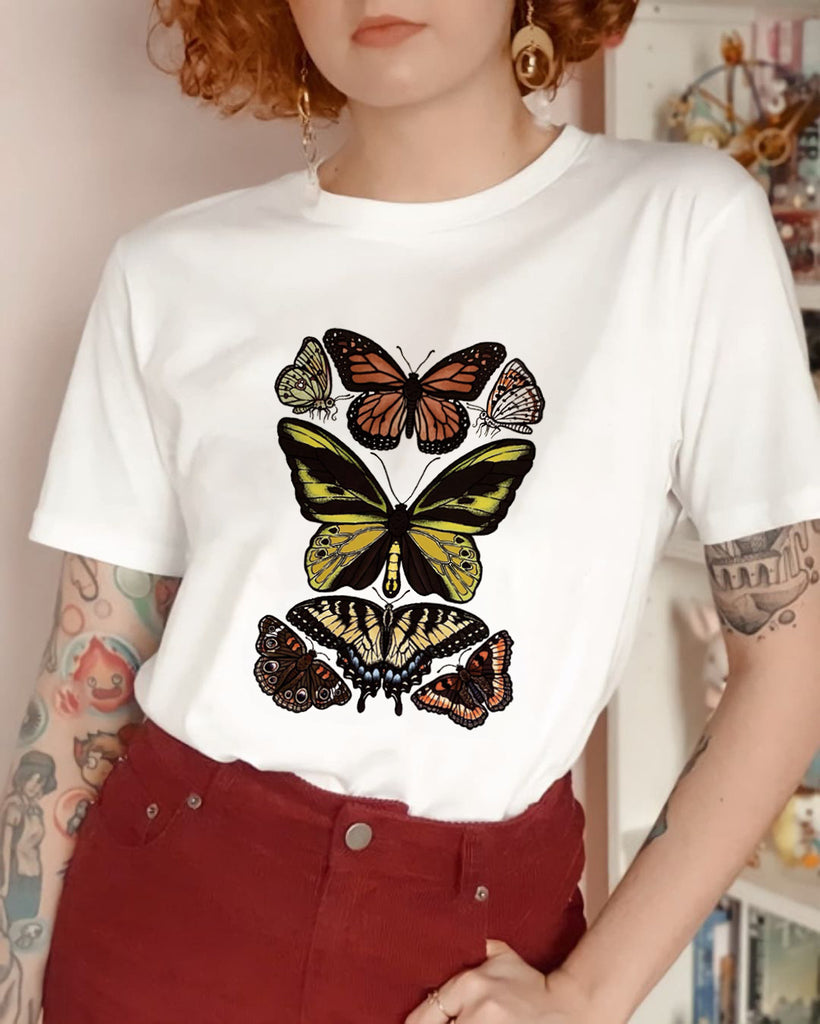 Butterflies Printed Casual Oversized T-shirt
