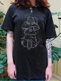 Mushrooms House & Frog Printed Casual Oversized T-Shirt