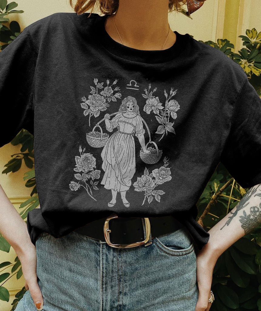 LIBRA Goddess Printed Casual Oversized T-Shirt