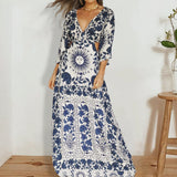 Apollo Hamsa Floral Printed Maxi Dress