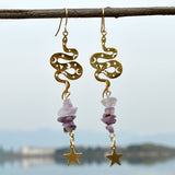 Mystery Snake Amethyst Earrings