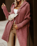 Long Sleeve Cozy Hooded Knitted Cardigan Sweater