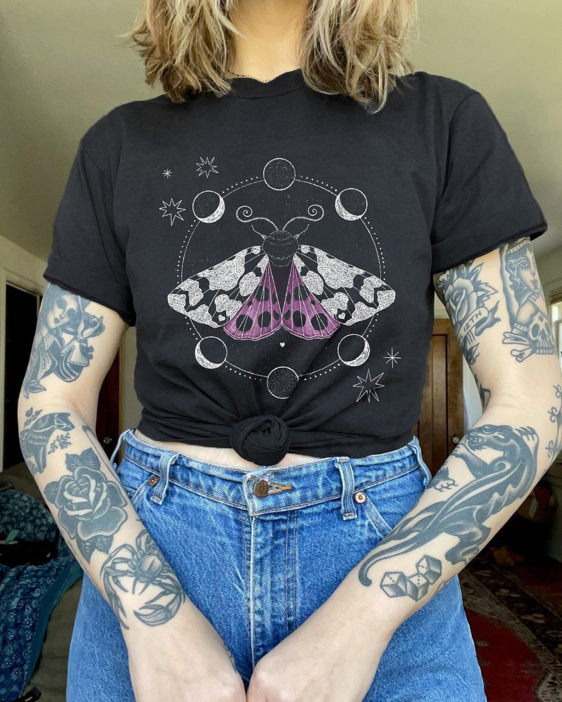 Purple Moth Printed Casual Oversized T-shirt