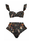 Mushrooms Fairyland Forest Printed Bikini Set