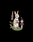 Dark Grey Tea Time Bunny Printed Casual Oversized T-Shirt