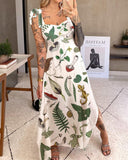 Fantastic Mushroom Forest Printed Maxi Dress