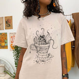 Witchcraft Rat Cup Printed Casual Oversized T-shirt