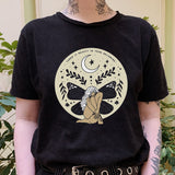 Butterflies Goddess in the moon Printed Casual Oversized T-shirt