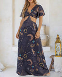 Magical Zodiac Printed Fairy Maxi Dress